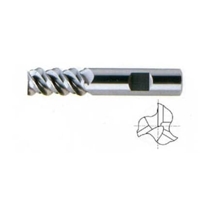 3 Flute Regular Length 60 Deg Helix Tin Coated Carbide
